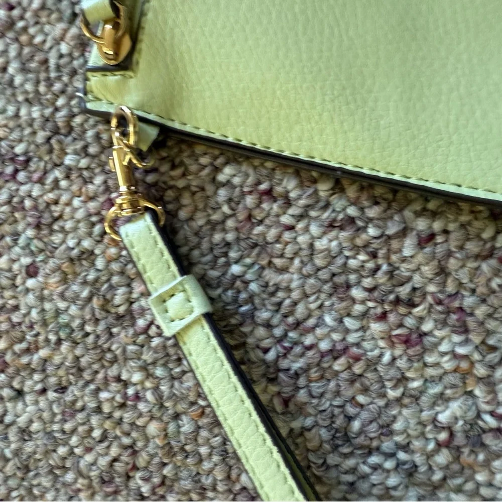 Anne Klein Lime Crossbody Boxy Dual Handle Snap Closure Purse and wristlet